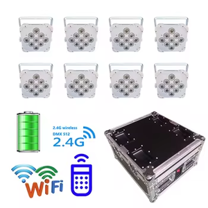 9 projecteurs LED PAR RGBWAUV sans fil DMX512 à piles pour fêtes à domicile, effets de scène DJ - Product Image 3