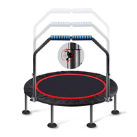 Equipo de Fitness, Trampolín Redondo para Interiores y Exteriores con Barra de Agarre, Material de Acero y PVC