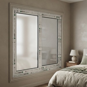หน้าต่างบานเลื่อน UPVC แบบกำหนดเองสำหรับ OEM กระจกฝ้าแบบรางคู่แนวนอน สำหรับห้องน้ำ ห้องสุขา ผู้ผลิตและจำหน่ายขายส่ง - Product Image 1