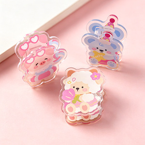 NASNAK Spot Small Animal Hand Account Cute Cartoon Acrylic Transparent Pp Clip Student Snack Note Custom Clips Souvenir - Product Image 3