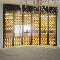 Armoire à vin à double porte en acier inoxydable personnalisable, refroidisseur à vin, refroidisseur de bouteilles avec contrôle de température multi-zones pour usage hôtelier