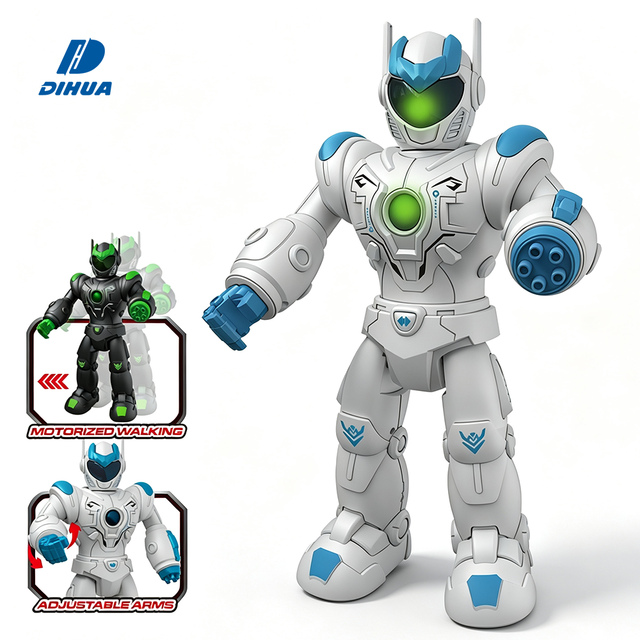 Children Intelligent Robot Toy Electric Motorized Walking Adjustable Arms Robot with Light and Sound Interactive Toy for Play