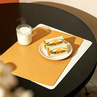 Set de table rectangulaire élégant en similicuir PU, antidérapant, résistant à la chaleur, pliable, pour mariage, restaurant, cuisine, hôtel, maison