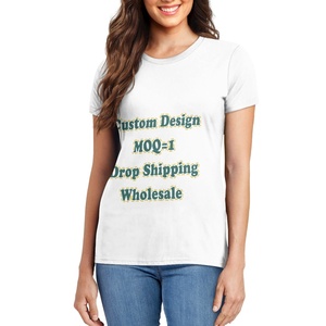 Impression à la demande Vêtements décontractés Personnalisation Tissus hawaïens Imprimés de mode T-<span class=keywords><strong>shirt</strong></span> à <span class=keywords><strong>col</strong></span> <span class=keywords><strong>rond</strong></span> respirant pour femmes - Product Image 5