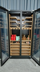 Refrigerador para Vinos de Color Negro con Dos Puertas de Vidrio, Enfriador Digital para Vino Tinto y Blanco, Vinoteca para el Hogar - Product Image 2