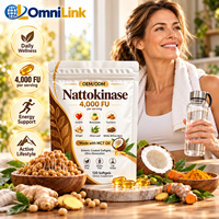 OEM ODM Nattokinase 4000 FU CoQ10 Bromelain Kunyit Jahe Daun Zaitun Kulit Willow Putih Minyak MCT 120 Softgel Suplemen Makanan