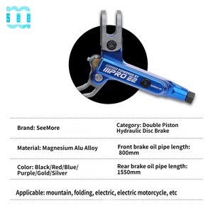 SeeMore MTB 液压盘式刹车组 2 个活塞 前刹车 800mm，后刹车 1550mm，带铝制杠杆，带卡钳陶瓷刹车片 - Product Image 6