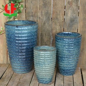 Maceta de cerámica para plantas, lotes grandes, macetas de jardín pintadas a mano <span class=keywords><strong>en</strong></span> azul y blanco - Product Image 1