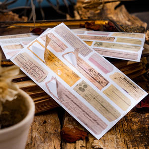 20 pièces/paquet Autocollants en papier Livre Série Lettres anciennes Rétro DIY Autocollants décoratifs de base 6 modèles - Product Image 3