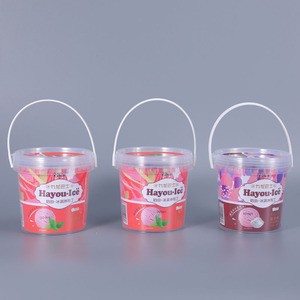 Xô Nhựa In Hình Tròn 500Ml Trong Suốt Khuyến Mãi Đựng Thực Phẩm Bánh Quy Kẹo Bỏng Ngô Có Tay Cầm Nắp - Product Image 6