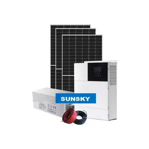 Sistema solar completo para el hogar 3kw 5kw 10kw sistemas de energía solar kit híbrido producción diaria para el hogar
