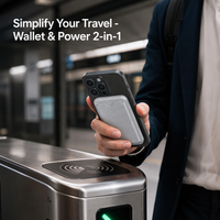 QSF Mini Power Bank Magnétique avec Porte-Cartes 5000mAh Sans Fil 15W PD 20W Charge Rapide Batterie Portable USB-C Powerbank