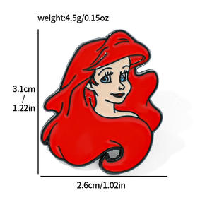 Cadeaux promotionnels mignon dessin animé sirène <span class=keywords><strong>Ariel</strong></span> broches Luxcy sacs à main alliage broche accessoires broches pour enfants vêtements ornement - Product Image 5