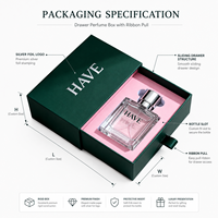 Coffret cadeau de parfum personnalisé de luxe en carton rigide vide avec insert en velours, boîte à tiroir pour cosmétiques et parfums