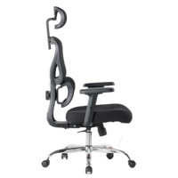 Chaise de bureau confortable de haute qualité en matériaux PP, avec siège relevable durable, accoudoirs rabattables et base chromée