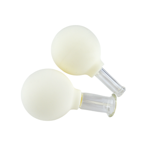 Produk populer 2025 produk baru 2 buah cangkir pijat bekam PVC kaca Set cangkir hisap vakum untuk pijat wajah - Product Image 1