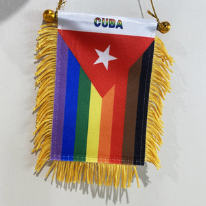 بالجملة مخصص بوليستر مصاصة تسامي معلقة العلم الوطني مع شرابة نافذة راية زينة - Product Image 3