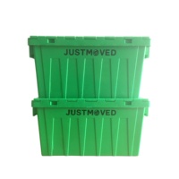 Grandes Caisses de Rangement en Plastique Robustes Empilables et Emboîtables Avec Couvercles pour Distribution Logistique, Entrepôt et Supermarché