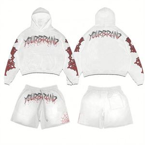 Conjunto de sudadera con capucha personalizada para hombre, conjunto de 2 piezas de algodón callejero, trajes para correr, conjunto corto de dos piezas para hombre - Product Image 2