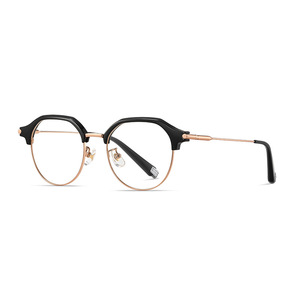Gafas Ópticas Redondas Semi-Montadas LF9023 para Hombre, Lentes Transparentes CR-39, Ancho de Montura Mediano - Product Image 1