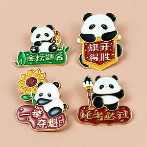Broche Metálico de Graduación para Estudiantes, Insignia de Panda de Dibujos Animados con Mensaje de Ánimo para Exámenes, Accesorio de Moda para Ropa - Product Image 3