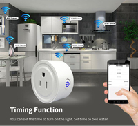 Prise intelligente WiFi avec moniteur de consommation énergétique 10A Prise US Application Smart Life Contrôle à distance Fonctionne avec Alexa Google Home