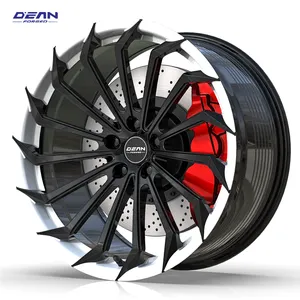 Dean DB007 màu đen và trắng xoay phong cách tùy chỉnh giả mạo bánh xe bóng hợp kim màu đen bánh xe 15 đến 26 inch Xe bánh xe 5x114.3 5x112