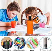 Étui à crayons en silicone personnalisé en forme de tigre, OEM, usine certifiée BSCI ISO9001, porte-stylos vertical, pochette de papeterie en forme d'animal en gros, sans BPA