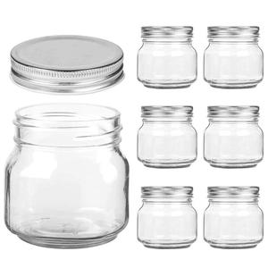 Pot Mason en verre rond à large bouche <span class=keywords><strong>de</strong></span> 8oz avec couvercle hermétique vide pour confiture <span class=keywords><strong>de</strong></span> nourriture miel <span class=keywords><strong>cornichon</strong></span> techniques soufflant - Product Image 3