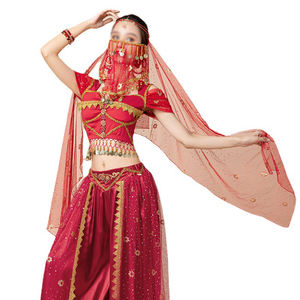 Traje <span class=keywords><strong>de</strong></span> danza del vientre PROFESIONAL <span class=keywords><strong>DE</strong></span> LA India para mujer <span class=keywords><strong>Sexy</strong></span> Bollywood princesa Jasmine Look velo bufanda para ropa <span class=keywords><strong>de</strong></span> actuación árabe - Product Image 3