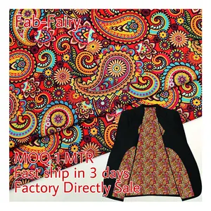 YH8-8517 Fancy Paisley Designed Lining Colorful Digital Printed Lady Suit Inner Fabrics