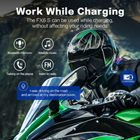 FODSPORTS FX6S Headset Interkom Helm Motor Bluetooth Peredam Kebisingan CVC 6 Arah Pairing Radio FM untuk Helm Full dan Half