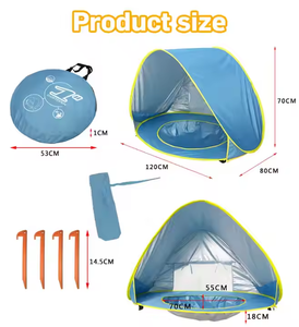 Carpa <span class=keywords><strong>de</strong></span> <span class=keywords><strong>playa</strong></span> plegable, impermeable, anti UV, informal, <span class=keywords><strong>de</strong></span> verano, para niños, para acampar y usar en la <span class=keywords><strong>playa</strong></span>. - Product Image 2