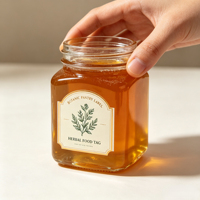 Label Gulungan Makanan Herbal Botani Berlapis Emas Kustom, Stiker Stoples Perekat Sendiri Vintage, Label Kemasan Dapur Botani
