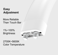 Lampe LED Demi-Lune pour Extensions de Cils de Tatouage, Luminosité et Hauteur Réglables, Chaleur à Refroidir, avec Support de Téléphone