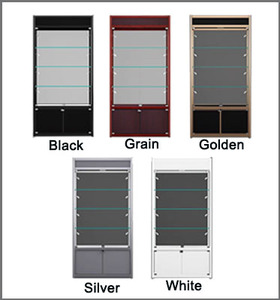 Hiện Đại Hợp kim Titan kính hiển thị trưng bày, tủ trưng bày đồ trang sức thủy tinh với khu vực lưu trữ cơ sở với đèn LED - Product Image 5