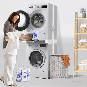 Kit de superposition réglable pour machine à laver et sèche-linge avec séchoir coulissant robuste pour buanderie domestique - Product Image 1