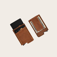 Porte-cartes de crédit de luxe multifonction pour hommes, avec pince à billets et autres matériaux, sans fermeture, vente en gros