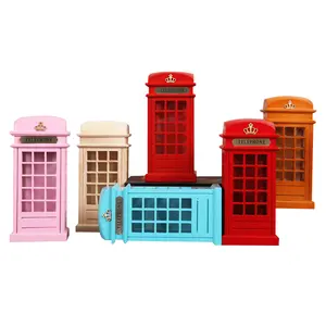 Vintage London Red Telephone Booth Saving box Piggy Bank Money Coin Box
