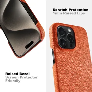 For IPhone 15 Shockproof Back Cover Ultra Fiber Leather Case High Imitation Leather For IPhone 14 Phone Case