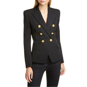 2025 haute qualité mode Blazer manteaux femmes élégantes manteaux <span class=keywords><strong>pied</strong></span> <span class=keywords><strong>de</strong></span> <span class=keywords><strong>poule</strong></span> costume court Double boutonnage veste Blazer manteaux pour dames - Product Image 3