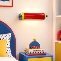 Applique murale LED postmoderne Memphis avec abat-jour en métal, cadre en fer, 3 CCT, variateur 3 niveaux, câblage fixe, pour chambre à coucher, bureau, chambre d'enfant