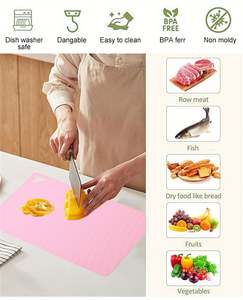 Flexible Plastic Cutting <b>Board</b> <b>Mats</b> Non-Slip Design Easy to Clean and Dishwasher Safe Colored PP <b>Mat</b> - Product Image 3