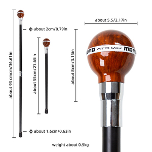 Bastón <span class=keywords><strong>de</strong></span> Senderismo con Diseño <span class=keywords><strong>de</strong></span> Madera, Estilo Británico, Metal, Creativo, Moderno y Lujoso para Hombres Jóvenes y Caballeros - Product Image 6