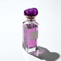 Flacon de parfum rectangulaire vide de 100 ml de luxe OEM, flacon de parfum avec autocollants personnalisés, flacon en verre avec boîte et couvercle