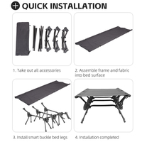 Lit de camping pliable en aluminium léger, réglable en hauteur dans les deux sens, facile à monter, design moderne, marque OEM, pour l'extérieur