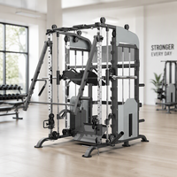 Appareil de musculation multifonctionnel professionnel pour salle de sport et usage domestique, avec système de poulies réglable, machine Smith et rack de squat robuste