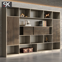 Armoire de classement et casier de bureau en bois, style commercial moderne et minimaliste de Foshan, avec serrure à poussoir-tirer et conception à cloisons