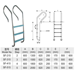 Échelle pour <span class=keywords><strong>piscine</strong></span> de haute qualité en acier inoxydable 316, disponible en 2/3/4/5 marches, avec main courante et pédale, accessoires pour <span class=keywords><strong>piscine</strong></span> - Product Image 3