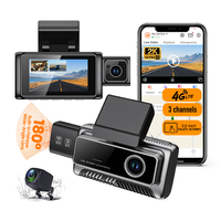 Caméra embarquée 2K Ultra HD 4G LTE WiFi à 3 caméras avec surveillance de stationnement 24h/24, ADAS et BSD